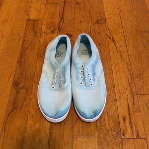 Women's Canvas Lace Up Sneaker Shoes  Blue Aqua